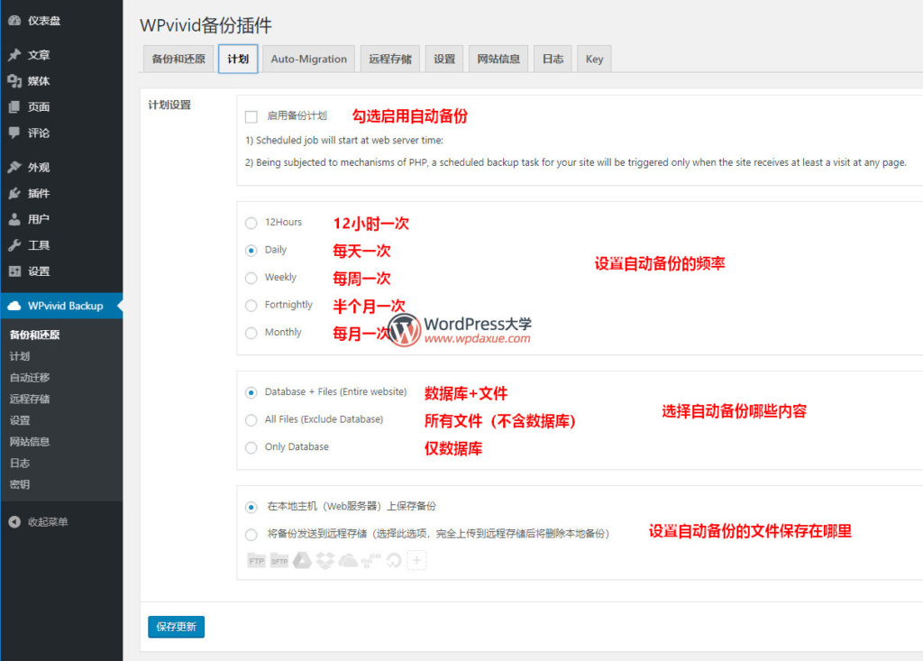 WPvivid Backup：网站备份、还原、搬家插件插图2