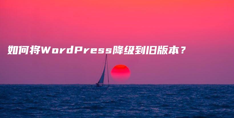 如何将WordPress降级到旧版本？插图