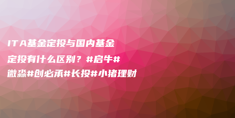 ITA基金定投与国内基金定投有什么区别？#启牛#微淼#创必承#长投#小猪理财插图