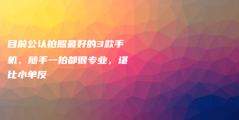 目前公认拍照最好的3款手机，随手一拍都很专业，堪比小单反插图