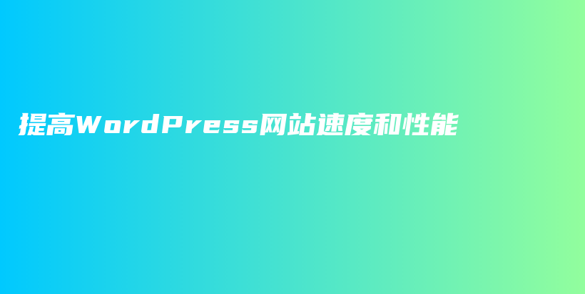 提高WordPress网站速度和性能插图