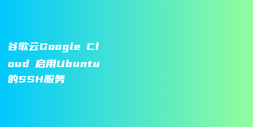 谷歌云Google Cloud 启用Ubuntu的SSH服务插图