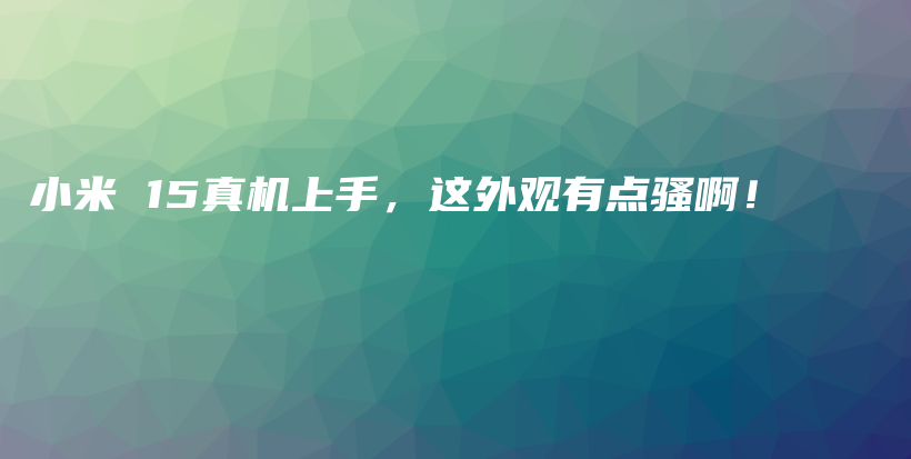 小米 15真机上手，这外观有点骚啊！插图