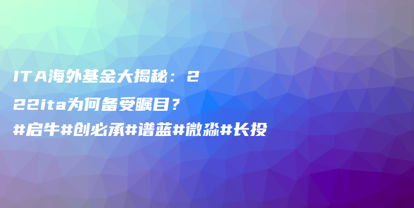 ITA海外基金大揭秘：222ita为何备受瞩目？#启牛#创必承#谱蓝#微淼#长投插图