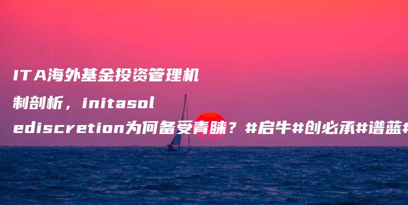 ITA海外基金投资管理机制剖析，initasolediscretion为何备受青睐？#启牛#创必承#谱蓝#微淼#长投插图