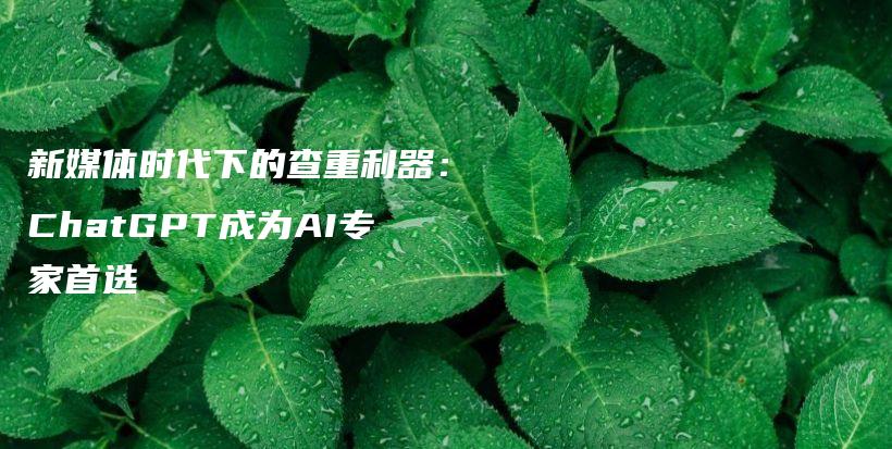 新媒体时代下的查重利器：ChatGPT成为AI专家首选插图