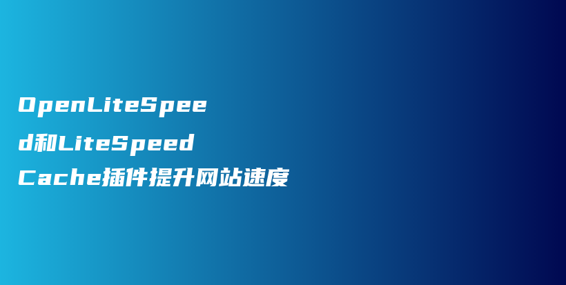 OpenLiteSpeed和LiteSpeed Cache插件提升网站速度插图