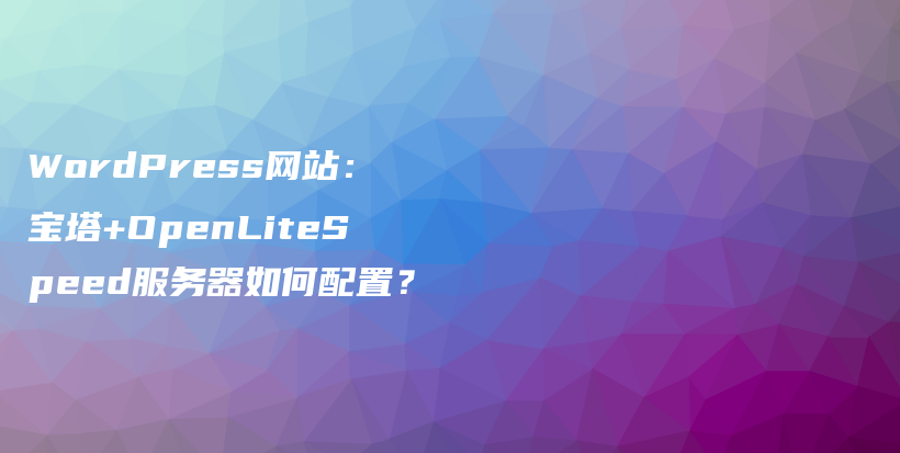 WordPress网站：宝塔+OpenLiteSpeed服务器如何配置？插图