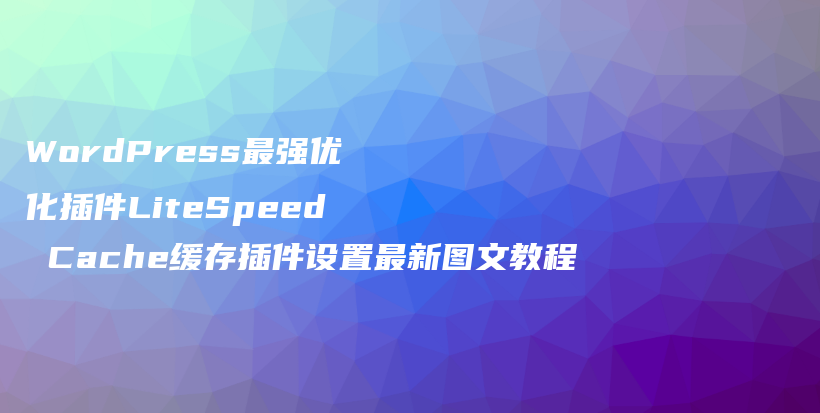 WordPress最强优化插件LiteSpeed Cache缓存插件设置最新图文教程插图