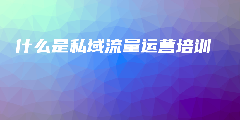 什么是私域流量运营培训插图